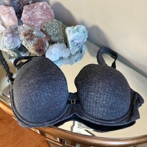 Hanes Heather Dark Gray Push-up Bra